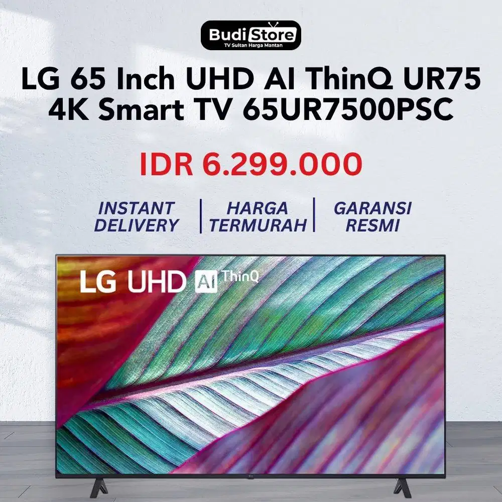 LG 65 Inch UHD AI ThinQ UR75 4K Smart TV 65UR7500PSC
