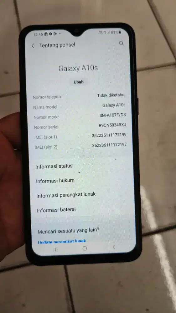 Jual cepat samsung a10s hitam 2/32