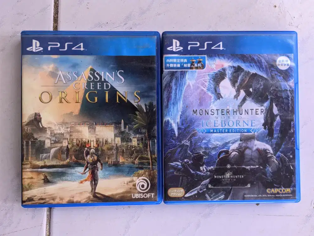 Jual BD PS4 Monster Hunter Iceborne Master Edition & AC Origins