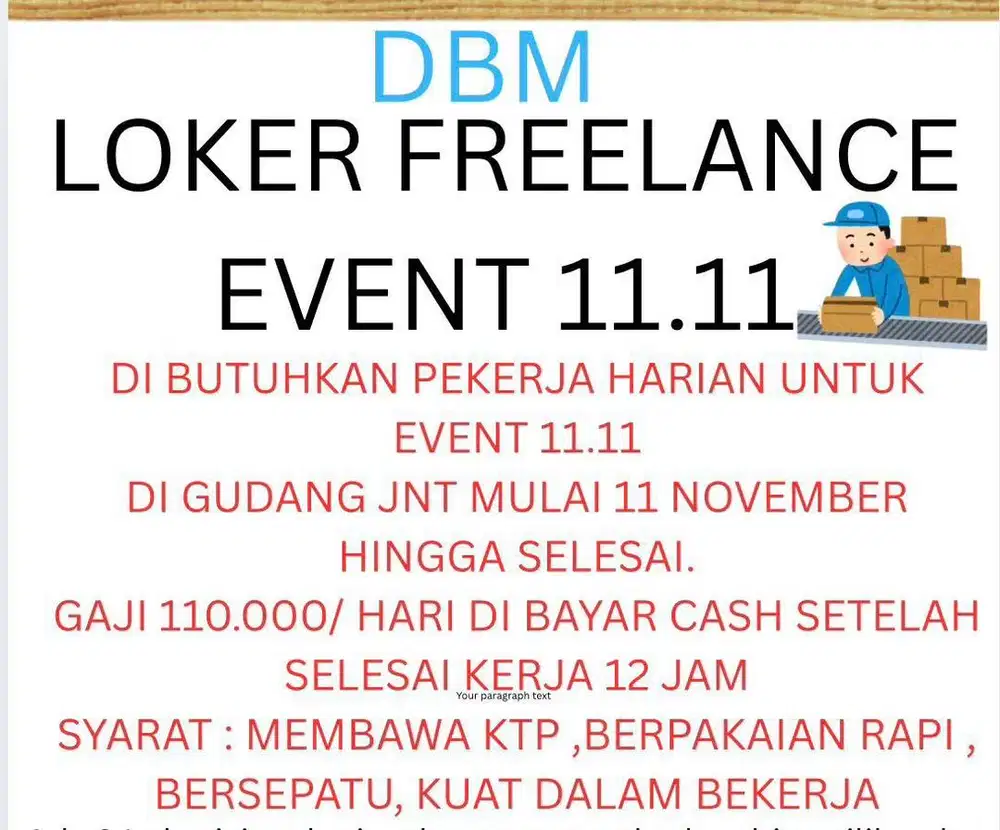 LOKER FREELANCE DI GUDANG JnT MAN POWER