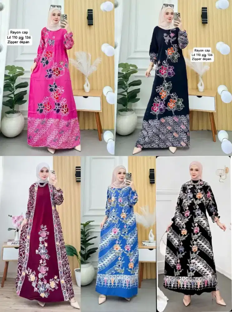 Gamis warna batik