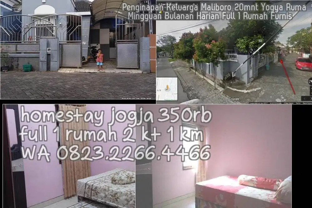 Penginapan Keluarga Maliboro 20mnt Yogya Ruma  Mingguan Bulanan Harian