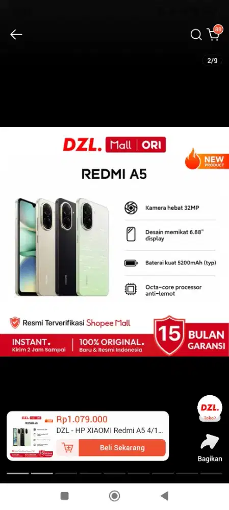 Xiaomi Redmi A5 4GB/128GB Garansi Resmi Xiaomi Indonesia