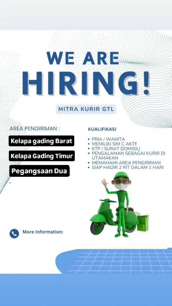 Kandidat mitra kurir motor GTL tokopedia/tiktok