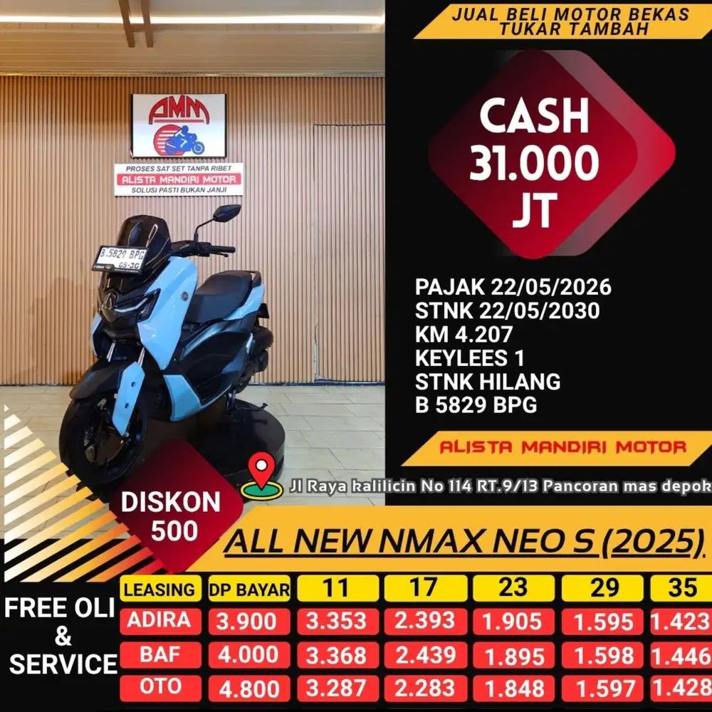ALL NEW NMAX NEO S 2025 PLAT JAKBAR CASH KREDIT KREDIVO SPAYLATER