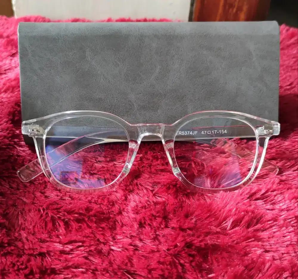 Frame Kacamata Transparan Oval Bulat Oversize Anti Radiasi Blueray