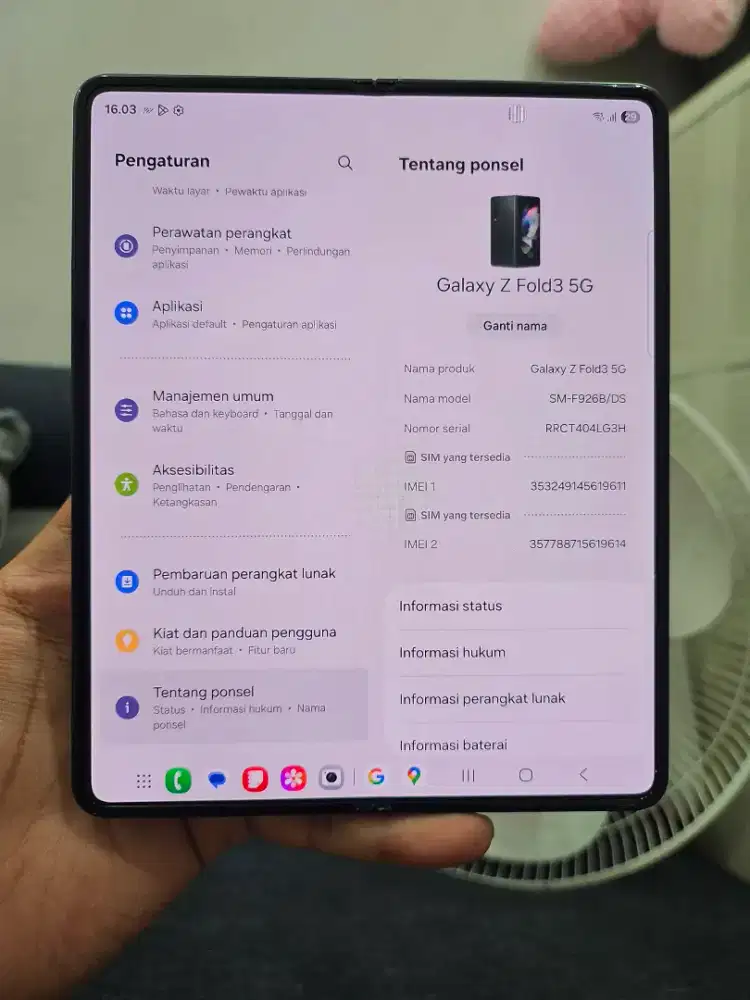 Samsung z fold 3 5g 12/256 resmi sein