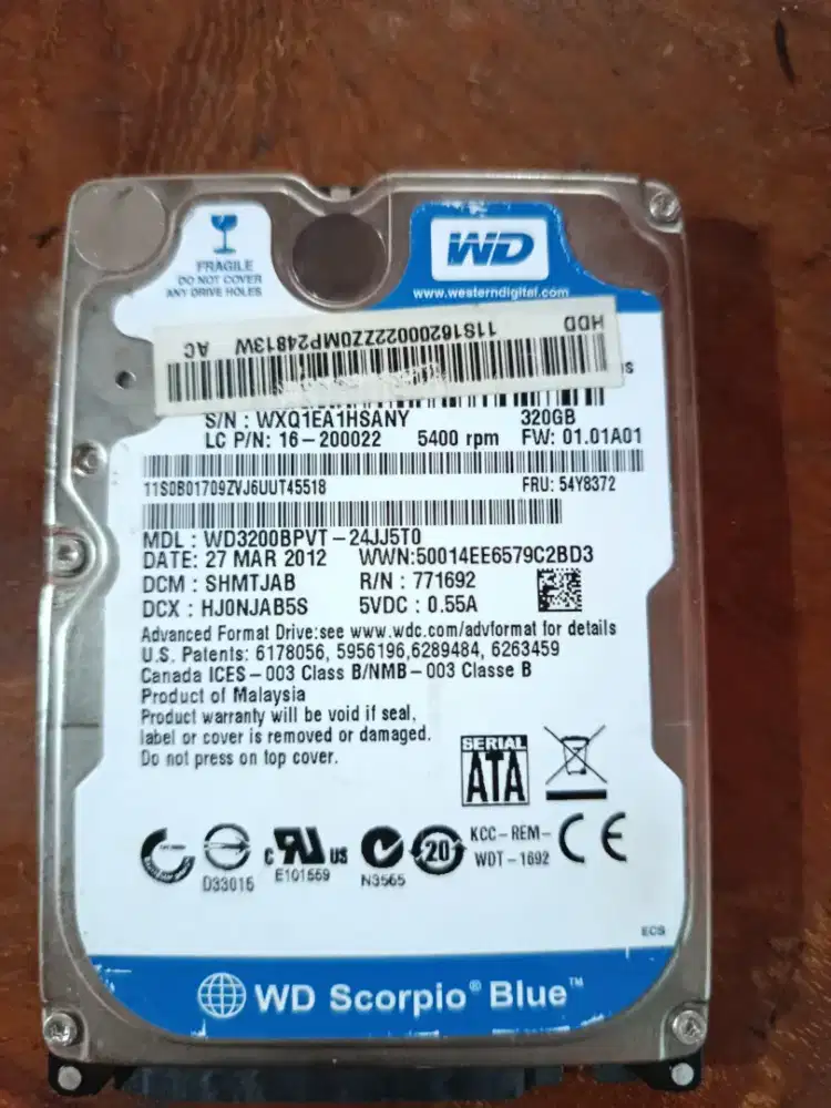 Hdd laptop 320 gb