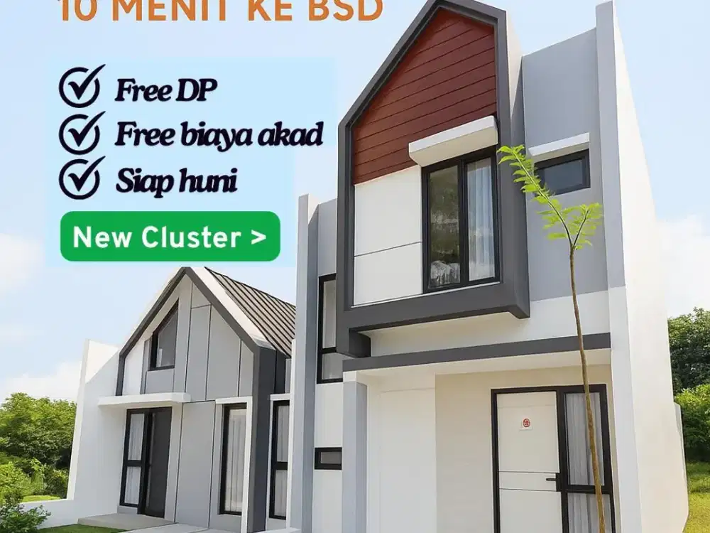 Rumah 2 lantai tanpa DP di Serpong Tangerang selatan