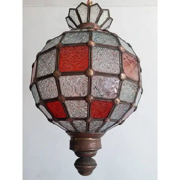 Lampu gantung antik Astrolop bola terbuat dari bahan  glass es di patr