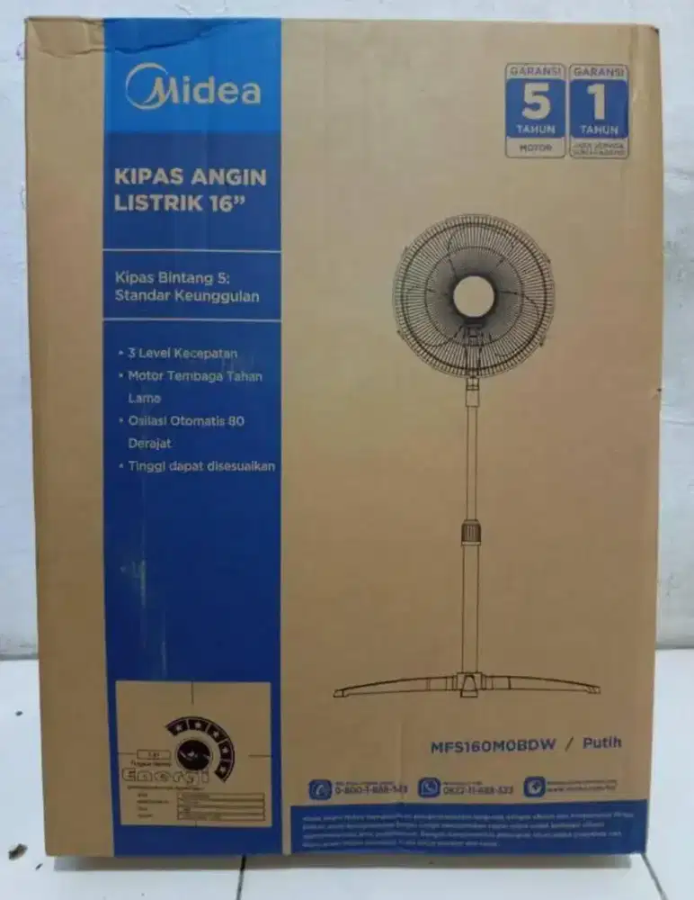 Kipas angin listrik 16 berdiri midea hadiah dari kantorku masih segel