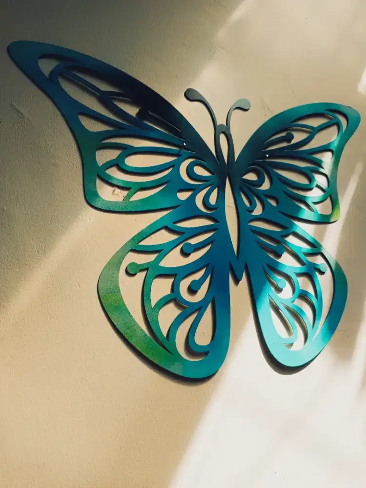 Papillon Azul (Kupu-kupu Biru) - Pelat Besi cutting Hiasan Dinding