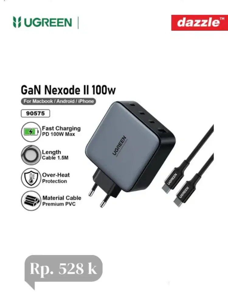 Ugreen GaN Nexode ll 100W 4-port with cable type-C to type-C