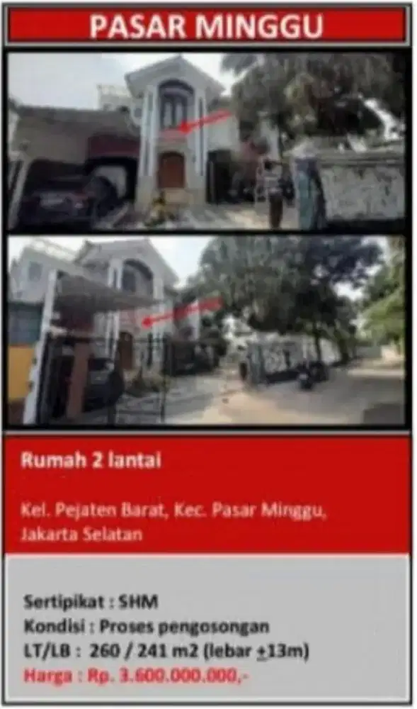 Dijual Rumah Pejaten Barat Pasar Minggu