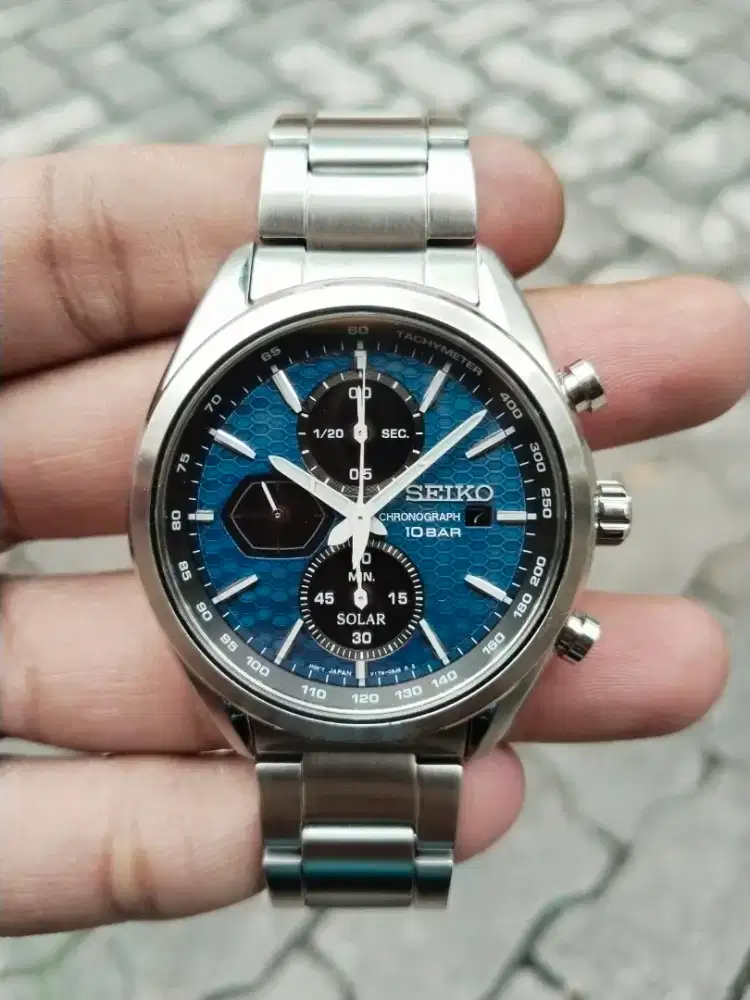 Seiko Chronograph SSC801P1 Solar Blue Dial