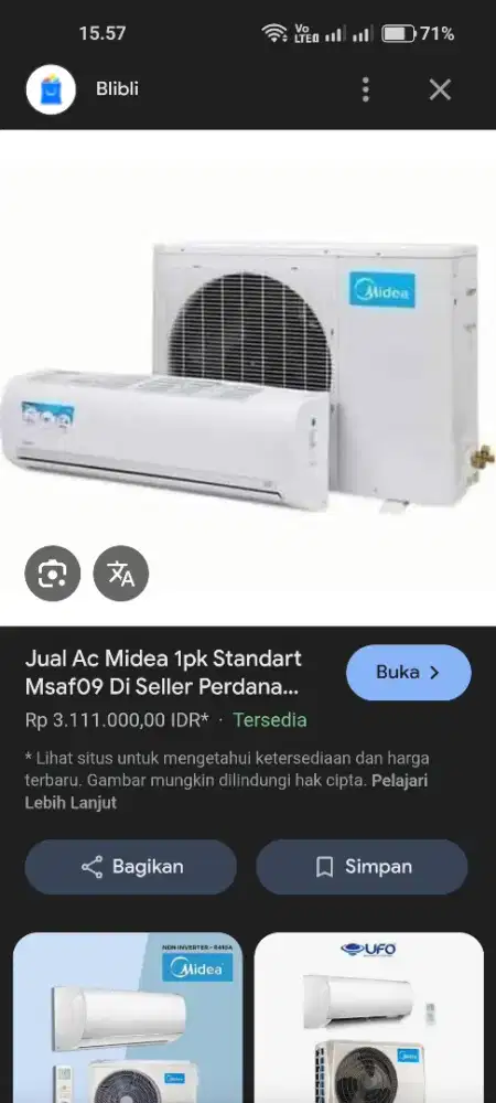 Dijual AC Midea ½PK