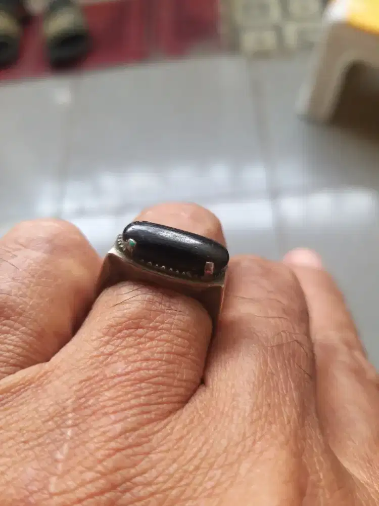 Batu Cincin Kali maya fosil kayu Ring Perak