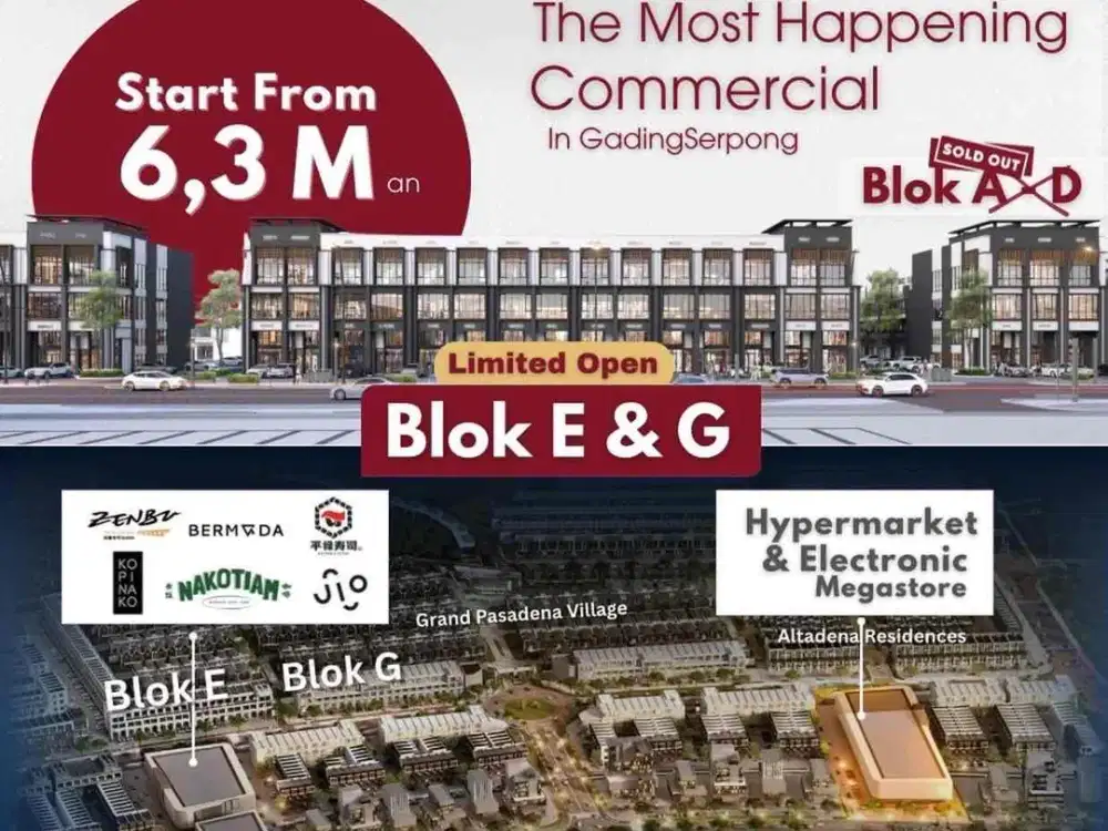 Aniva Studio Loft Ruko Komersil Premium Gading Serpong 3 Lantai Double Facade