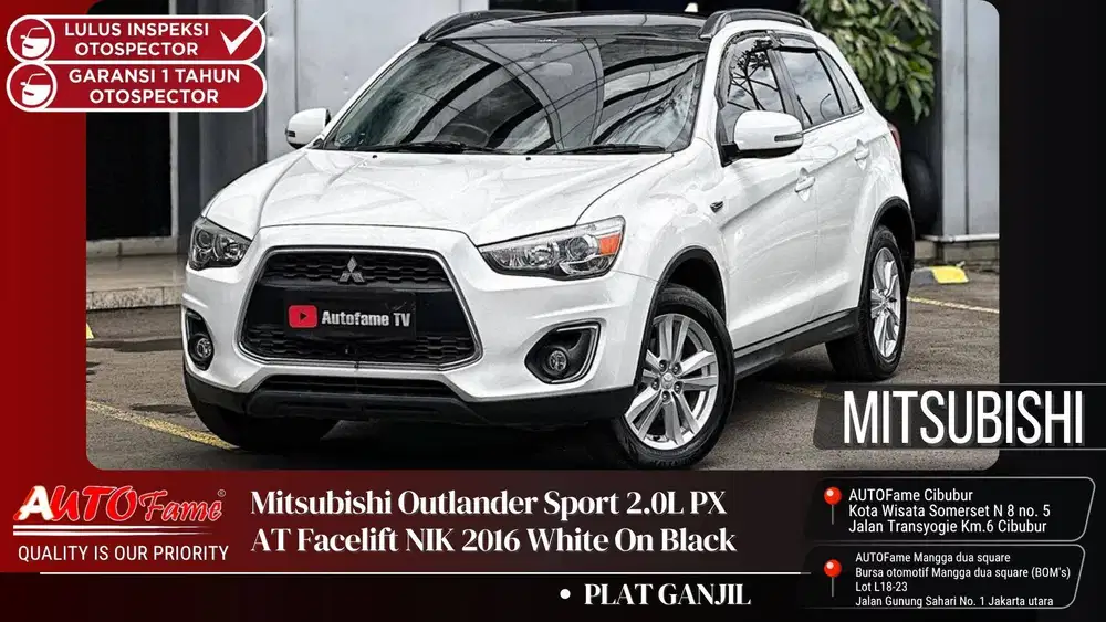 Mitsubishi Outlander Sport 2.0L PX AT Facelift NIK 2016 White On Black