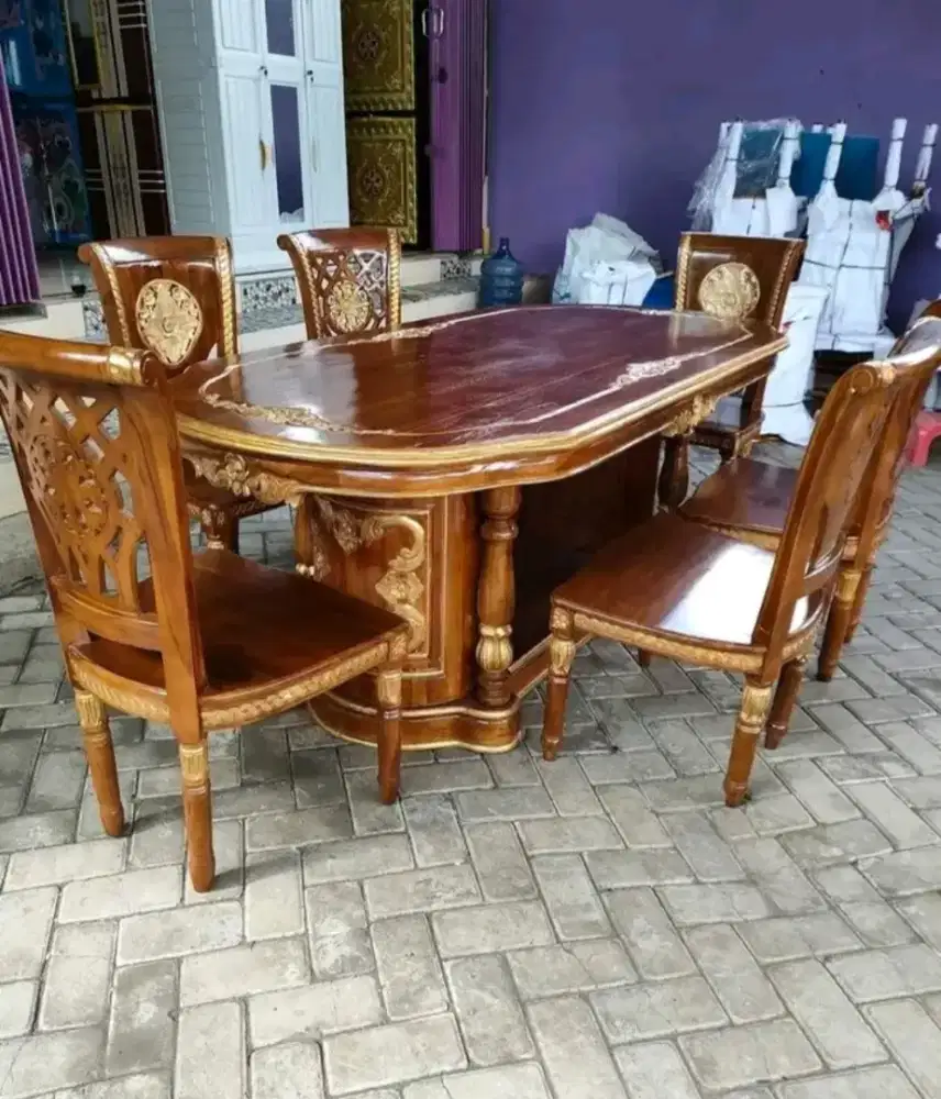 Meja makan Salina jati Jepara