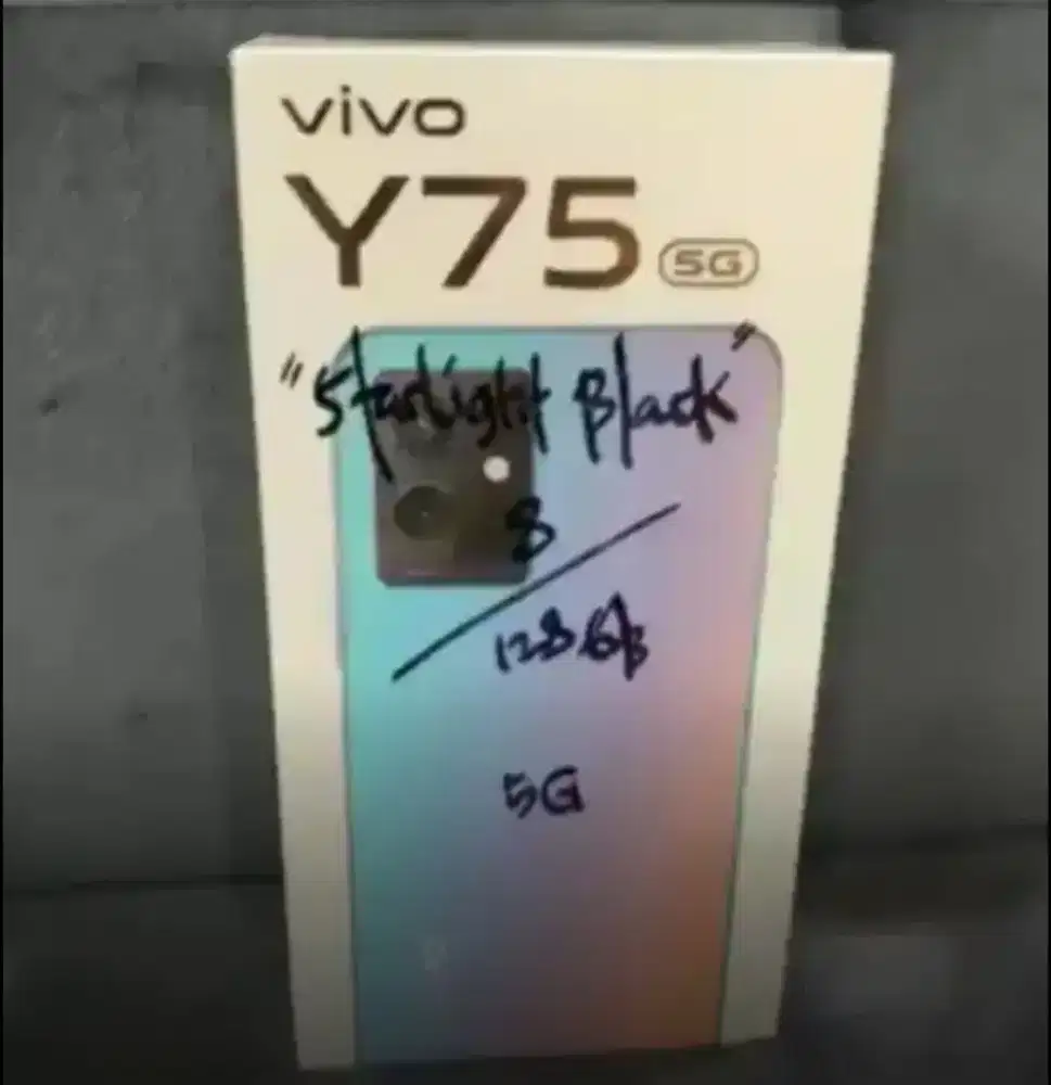VIVO Y75 5G 8GB+128GB Black BNIB Garansi Resmi Indonesia
