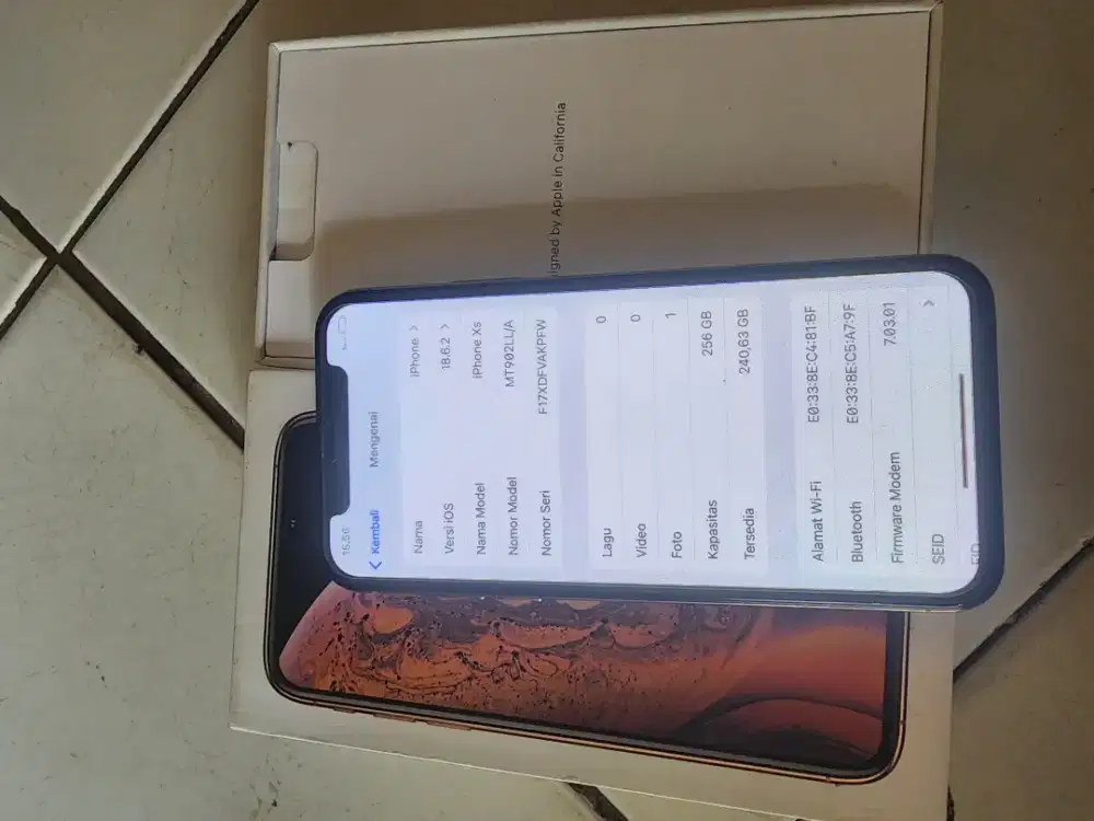 Iphone xs 256gb ex inter warna gold