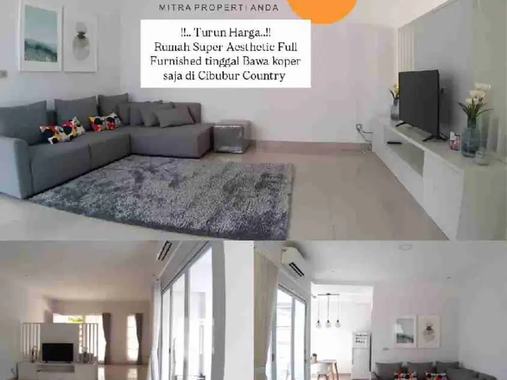 Turun Harga Rumah Super Aesthetic Full furnished di Cibubur Country