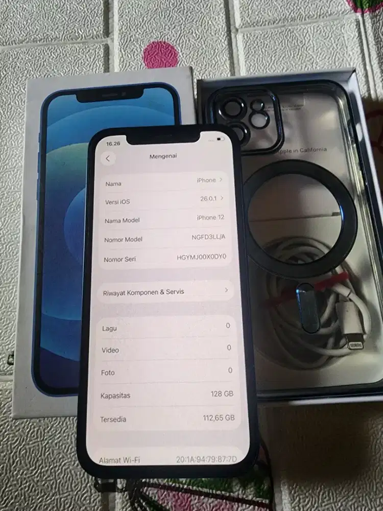 Iphone 12 128gb ex inter warna blue