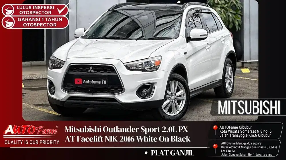 Mitsubishi Outlander Sport 2.0L PX AT Facelift NIK 2016 White On Black