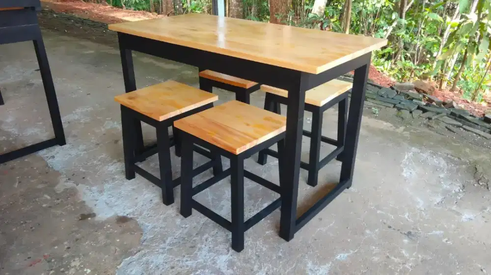 Meja kursi set warung makan, kedai, angkringan