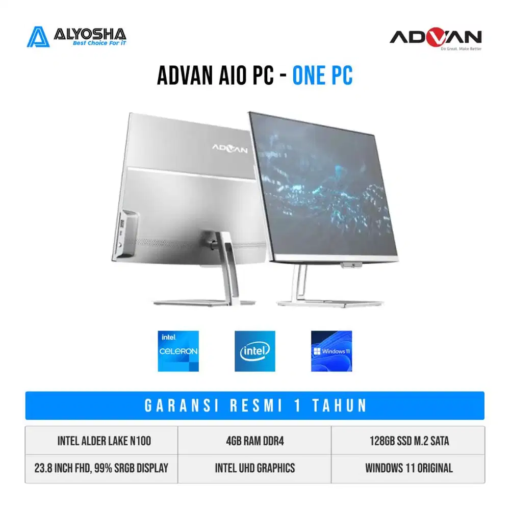 Advan All in One PC Intel N100 4GB SSD 128GB W11