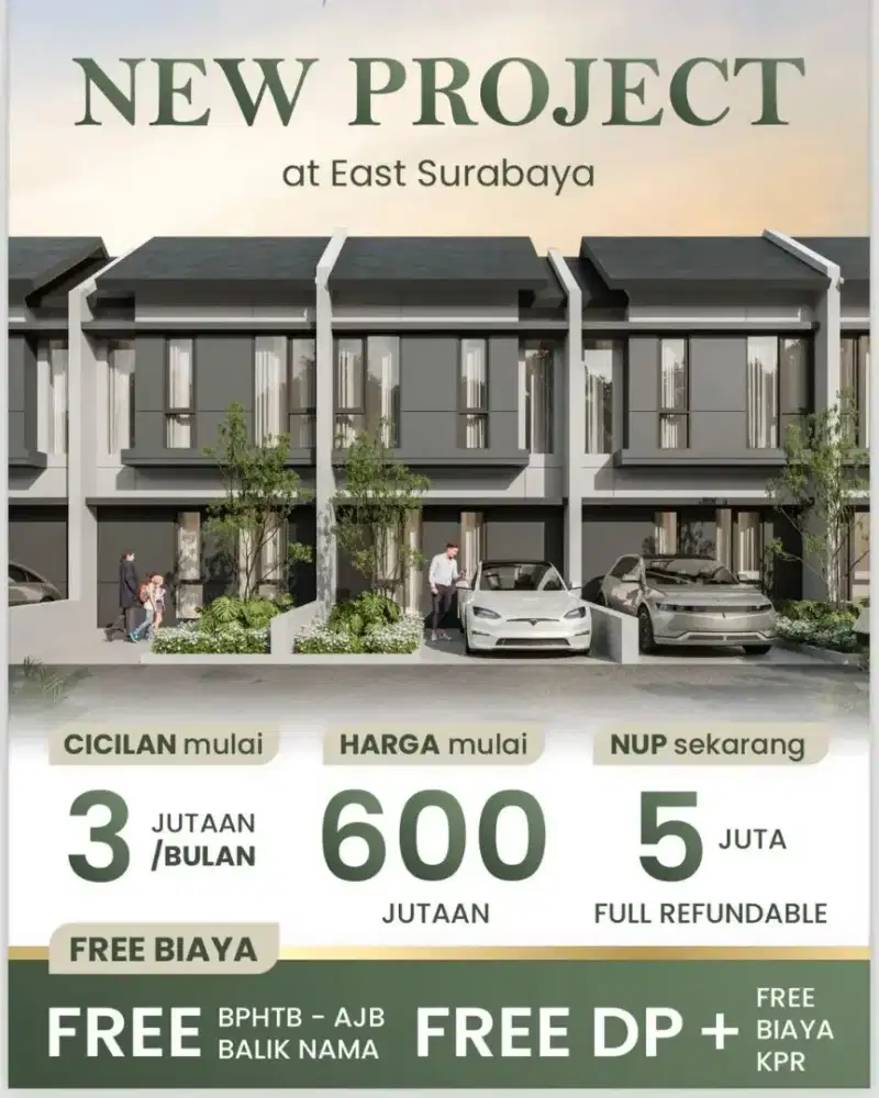 Rumah Baru Park Sunrise Wonorejo Surabaya Timur dkt Nirwana Executive