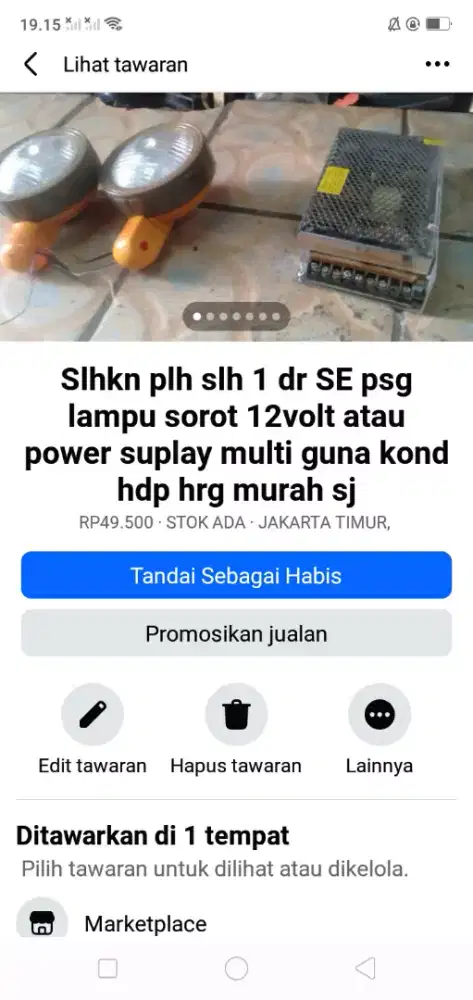 Slhkn plh slh 1 dr SE psg lampu sorot atau sblh nya kond spt baru nih