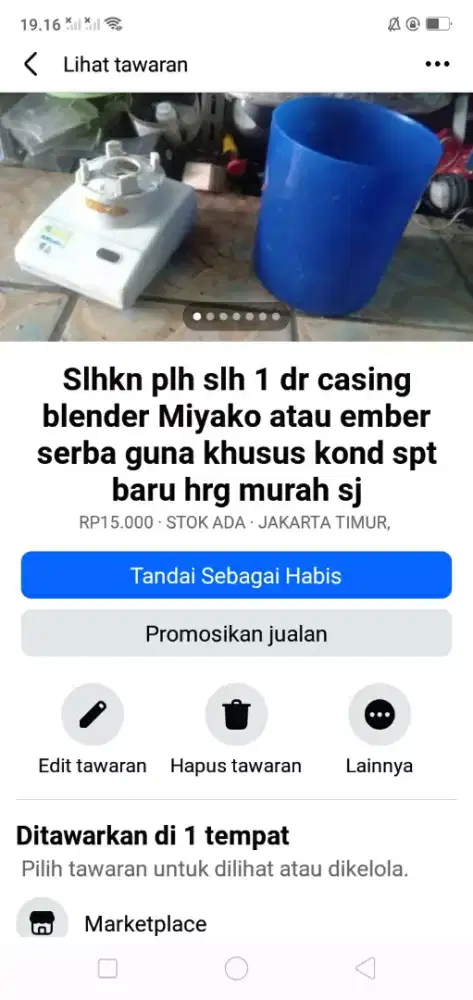 Slhkn plh slh 1 dr casing blender Miyako atau ember khusus hrg murah2
