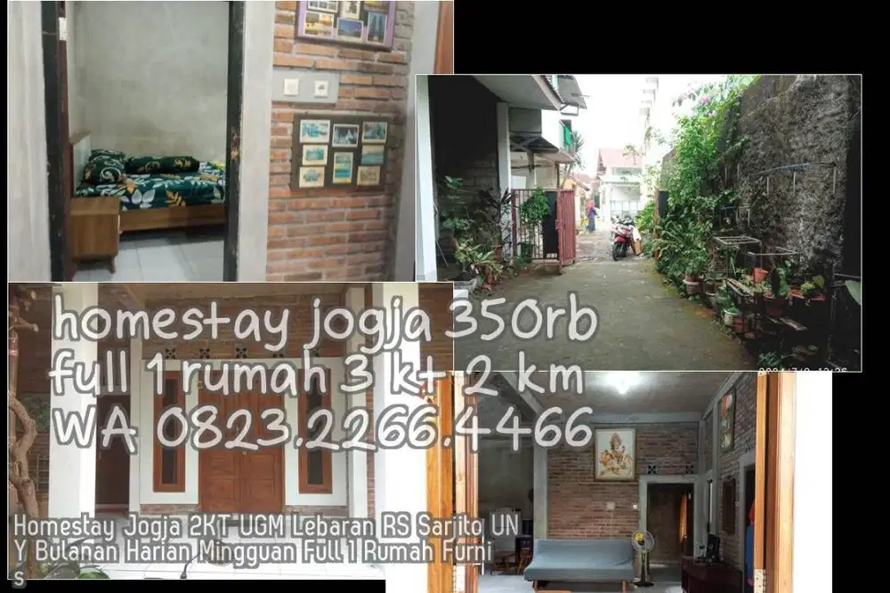 Homestay Jogja 2KT UGM Lebaran RS Sarjito UNY Bulanan Harian Mingguan