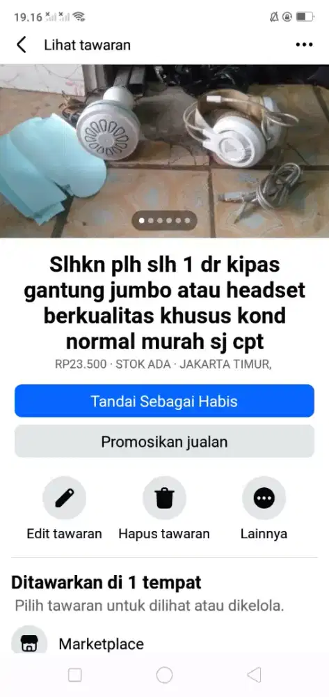 Slhkn plh slh 1 dr kipas gantung jumbo atau sblh nya hrg murah sj cpt