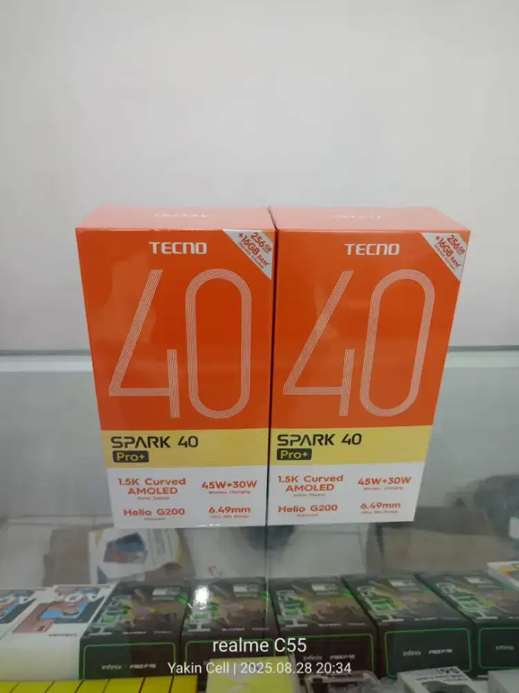 Tecno Spark 40 Pro Plus 8/256 GB Layar Curved Helio G200 Garansi Resmi
