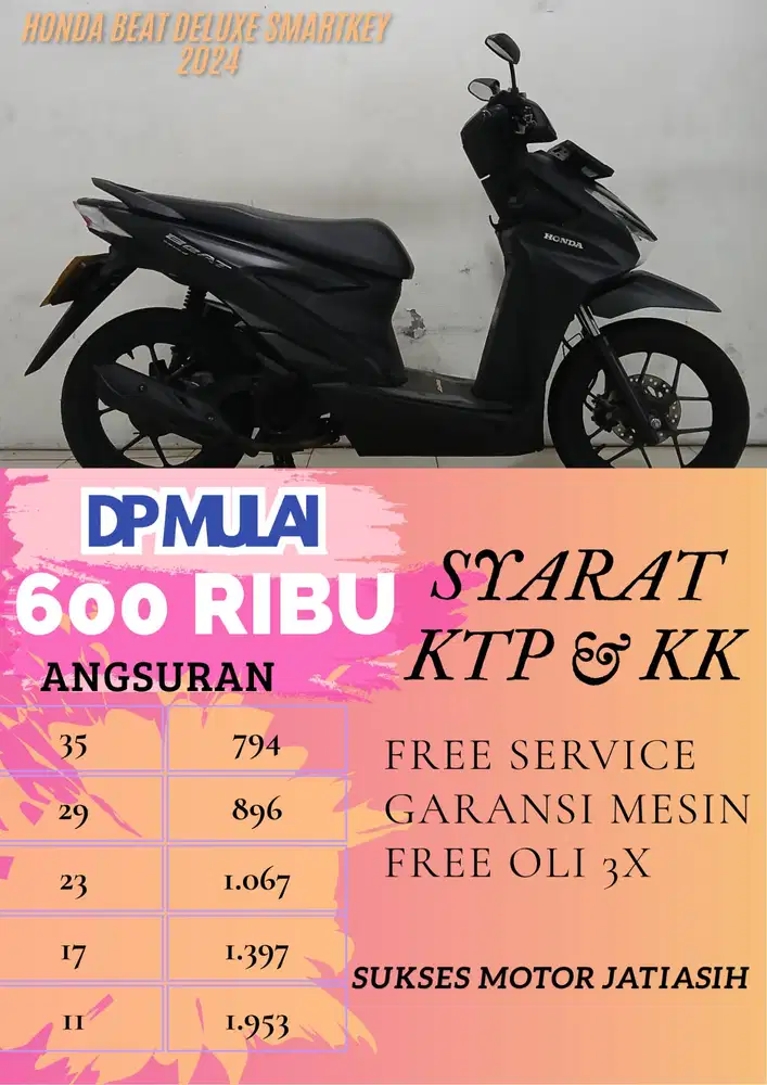 PROMO DP MURAH HONDA BEAT DELUXE SMARTKEY 2024 BISA CASH/KREDIT