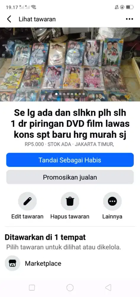 Kaset DVD film Hongkong slhkn plh slh 1 nya hrg murah sj cpt