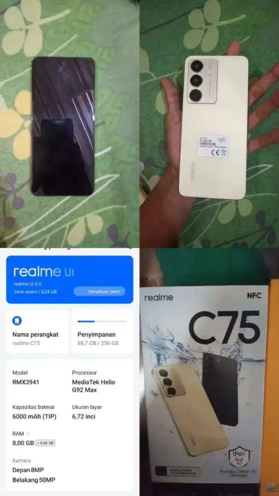 realme c75 bekas pemakaian 5 bln