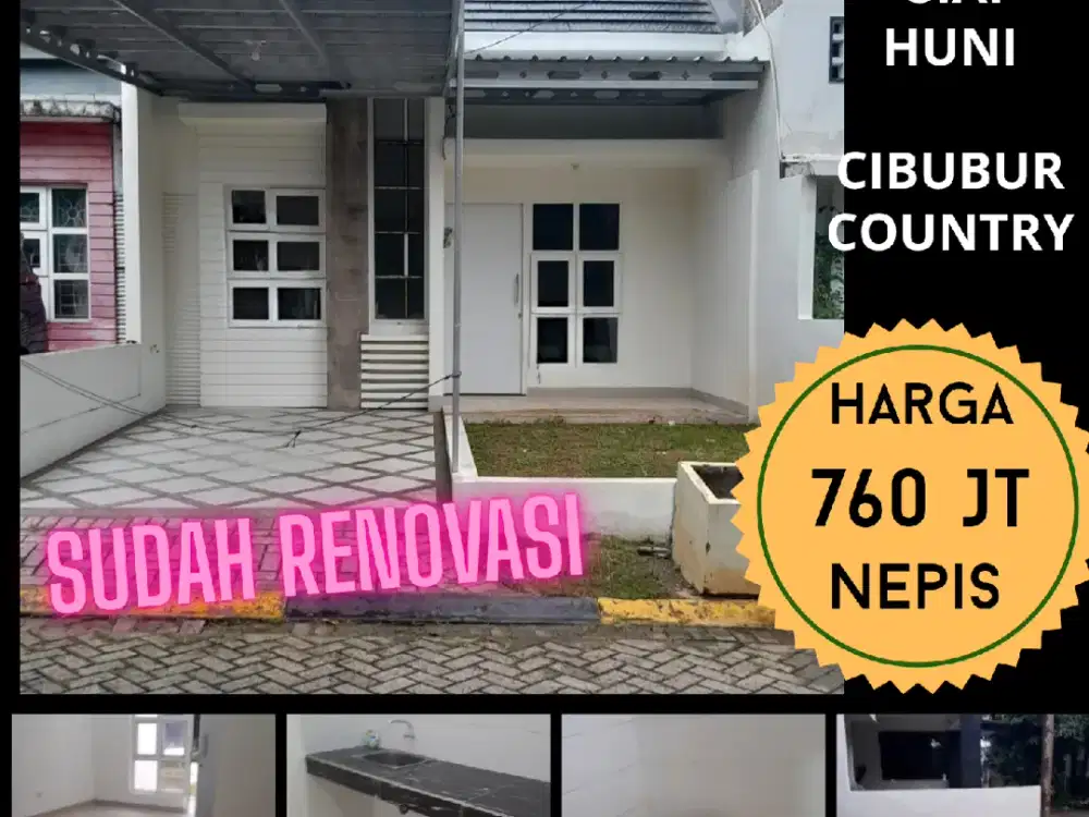 Jual Cepat Harga Dibawah Pasaran Rumah sudah direnovasi siap huni di Cibubur Country