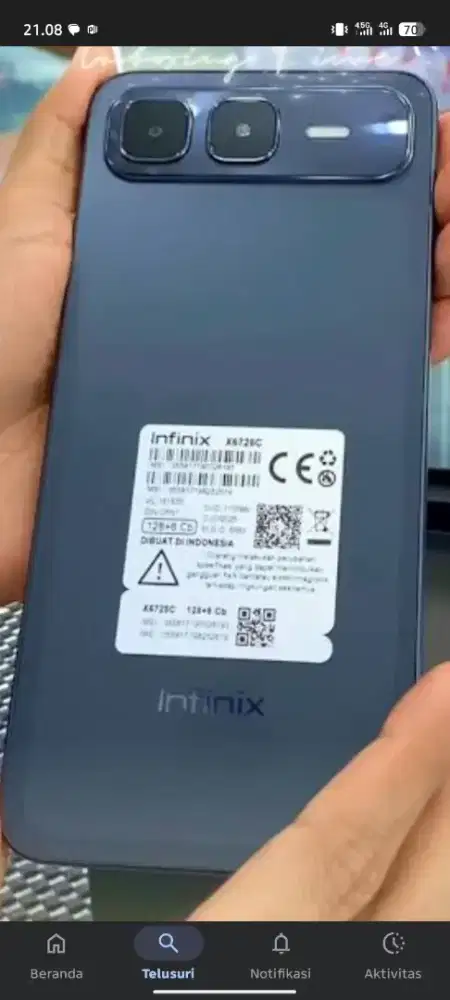 Nepis Likenew infinix smart 10pro+ lengkap bawaan. 8/128.NFC /6000mah