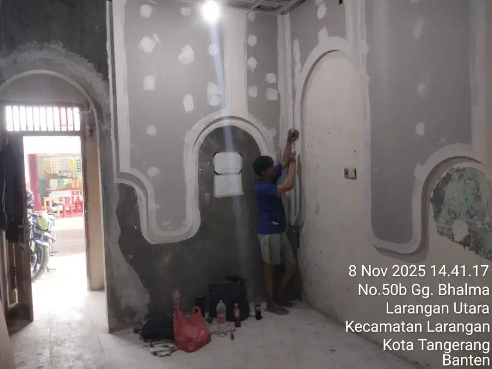 Pasang penyeket ruangan outdoor dan indoor dari gypsum dan GRC cepat