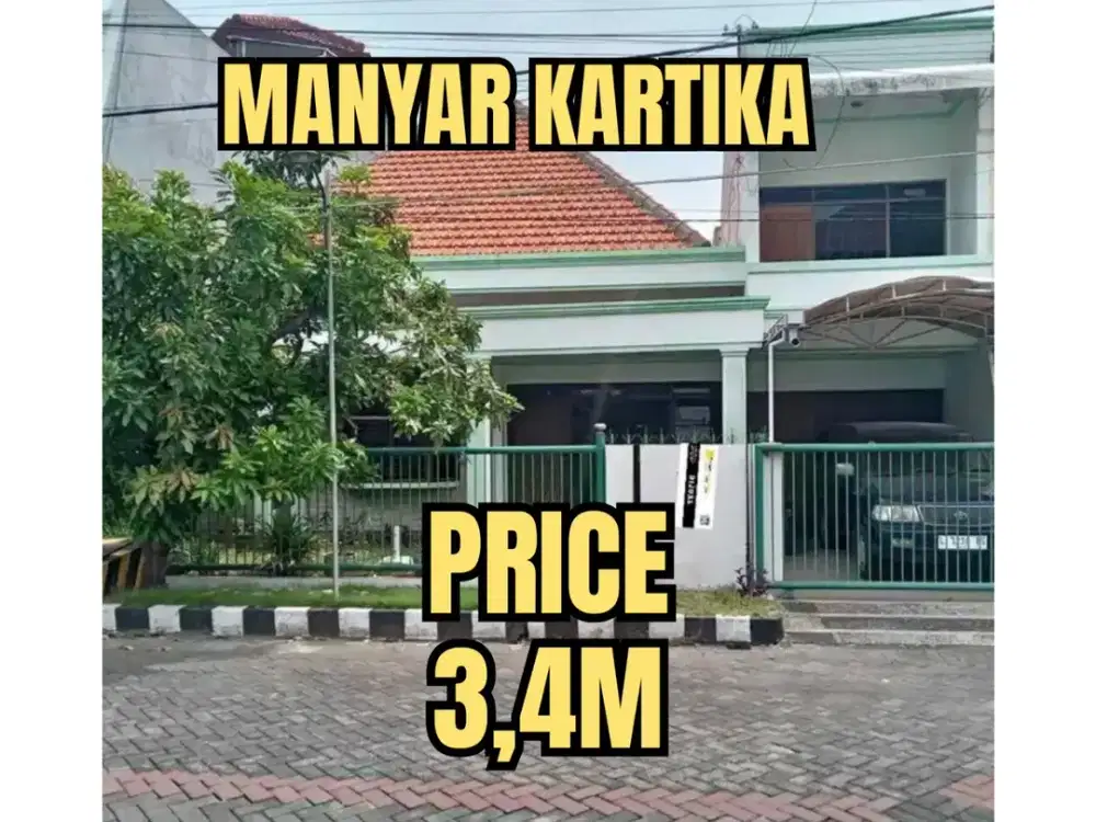 RUMAH LAMA TENGAH KOTA di MANYAR. BAGUS TERAWAT SIAP HUNI. ROW JALAN 3 MOBIL.
