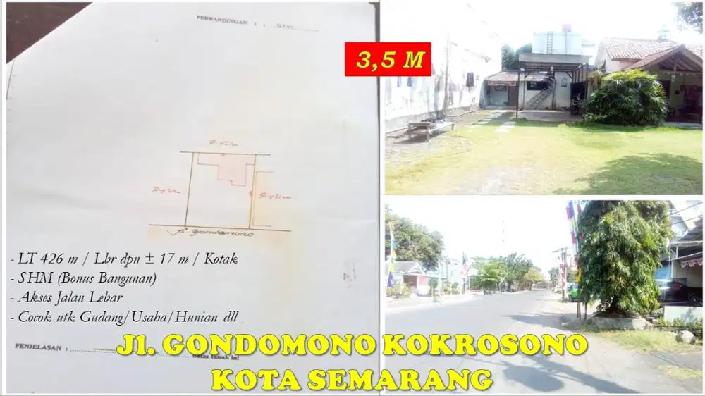 Tanah GudangUsaha Jl. Gondomono Kokrosono dkt Pel TanjungEmas Semarang