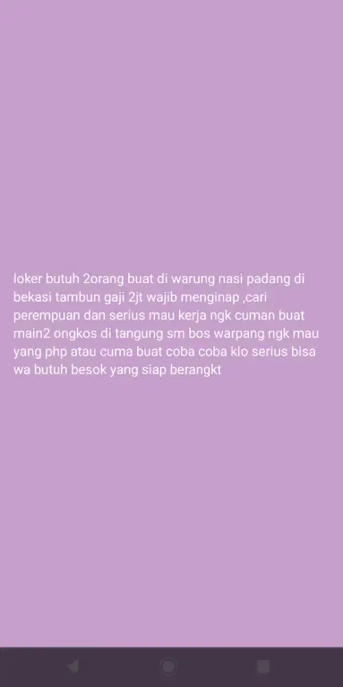 loker warteg di bekasi