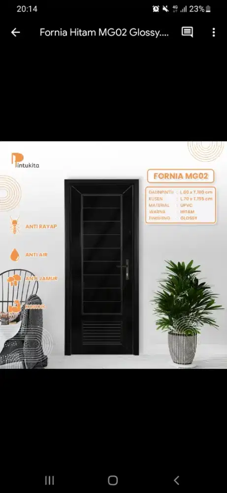 DIJUAL CEPAT PINTU KAMAR MANDI UPVC FORNIA