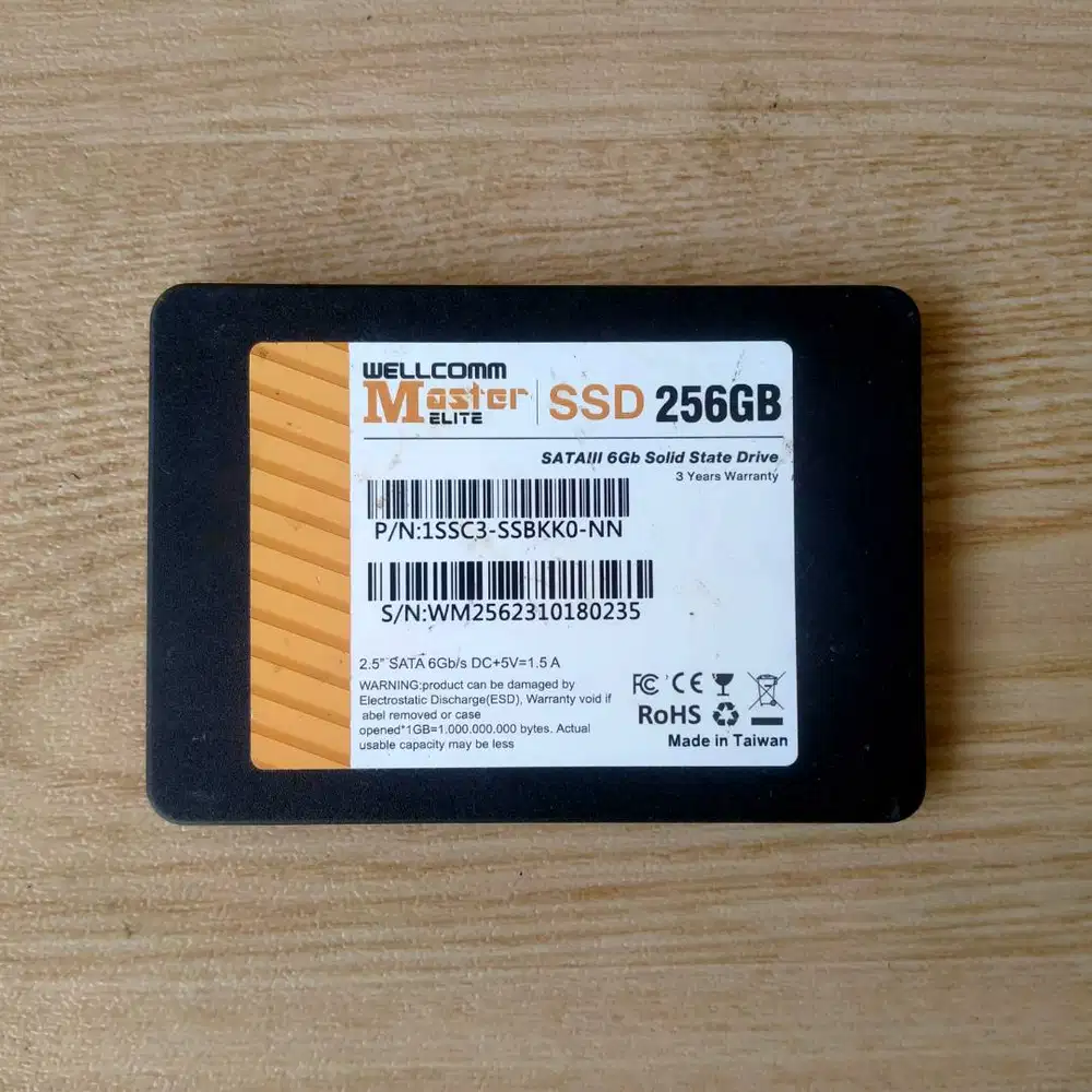 SSD 256GB wellcomm master elite sata iii 2.5 speed up to 550mbs