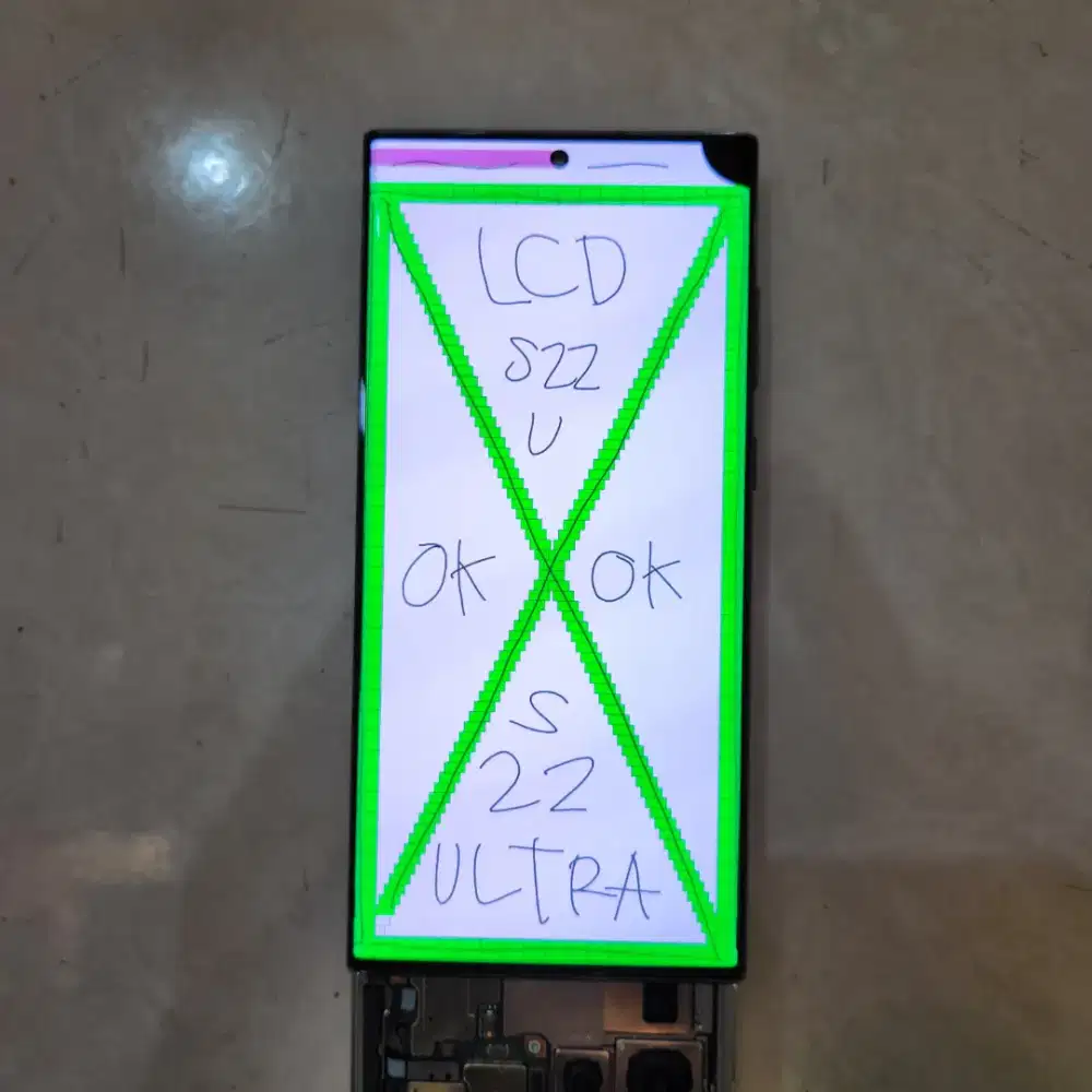LCD SAMSUNG GALAXY S22 ULTRA ORIGINAL FULLSET FRAME WARNA HIJAU