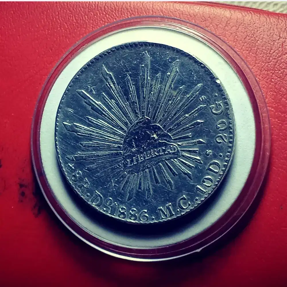 Koin Lsngka 1886 MEXICO 8 REALES KOLEKSI  SILVER PERAK